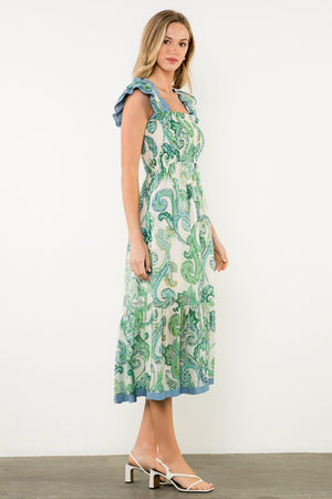 THML Smocked Flutter Sleeve Maxi