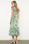 THML Smocked Flutter Sleeve Maxi