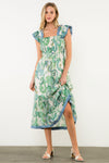 THML Smocked Flutter Sleeve Maxi