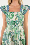 THML Smocked Flutter Sleeve Maxi