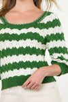 THML Green Stripe Detail Sweater