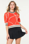 THML Banded detail short sleeve sweater