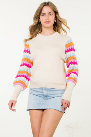 THML Rib pattern sleeve sweater