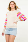 THML Rib pattern sleeve sweater