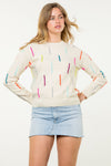 THML Cream sweater with line detail