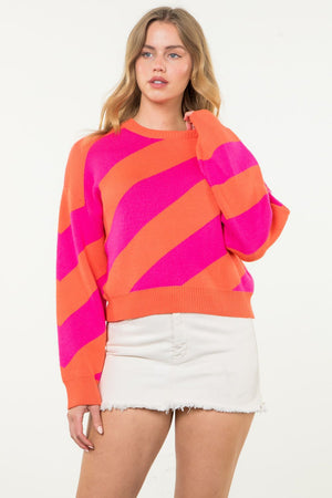 THML Asymmetrical Colorblock sweater