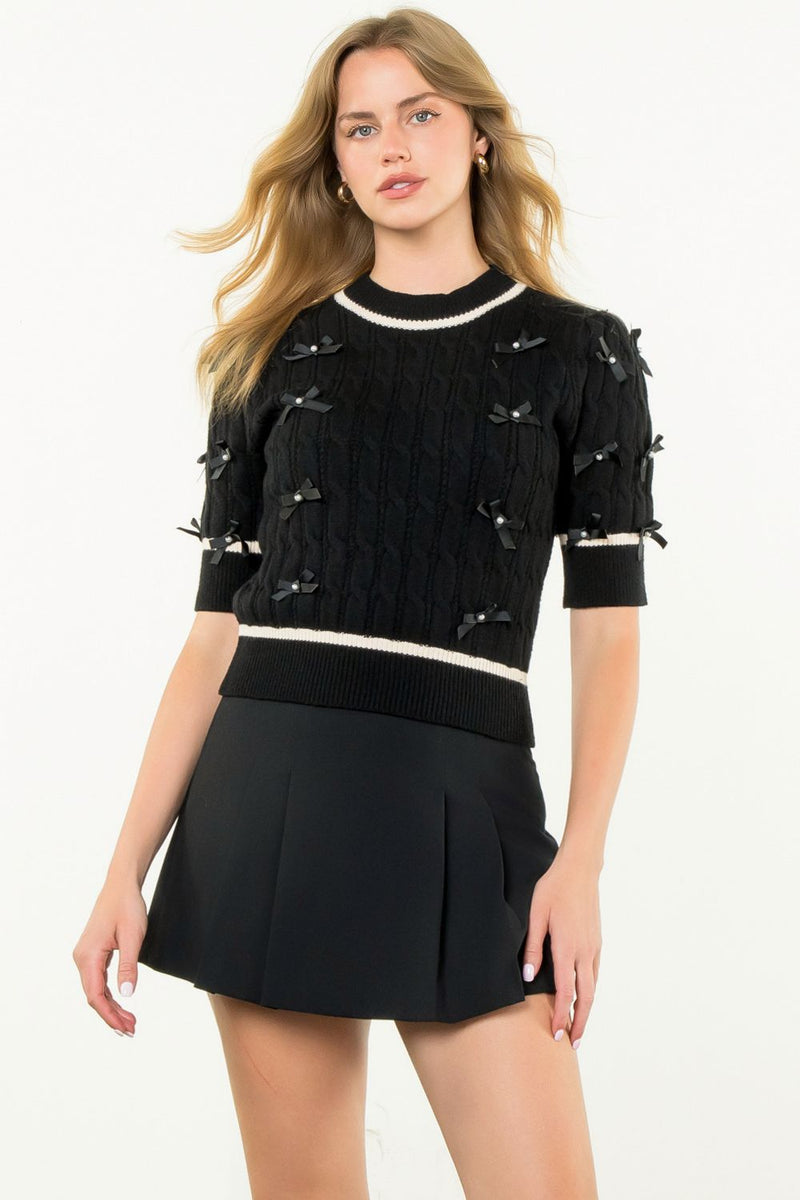 THML Pearl Bow Detail Sweater