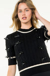 THML Pearl Bow Detail Sweater
