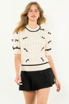 THML Pearl Bow Detail Sweater