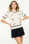 THML Pearl Bow Detail Sweater