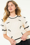 THML Pearl Bow Detail Sweater