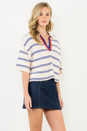 THML Vintage Stripe Pullover Top