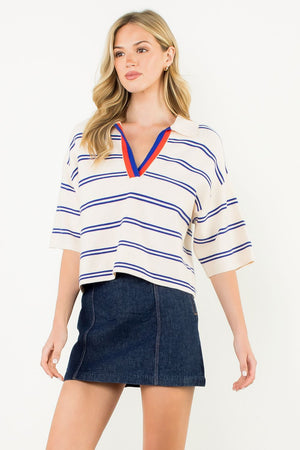 THML Vintage Stripe Pullover Top