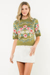 THML Fall Floral Knit Top