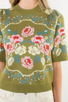 THML Fall Floral Knit Top