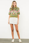 THML Fall Floral Knit Top