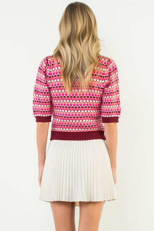 THML Burgundy Stripe Knit Top