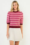 THML Burgundy Stripe Knit Top