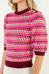 THML Burgundy Stripe Knit Top