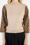 THML Mixed Media Long Sleeve Blouse