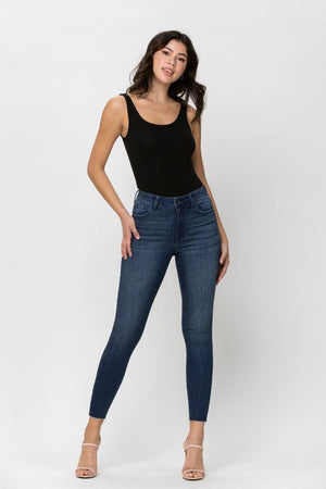 High rise straight cut skinny ankle