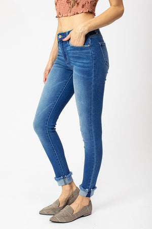 Mid rise ankle skinny jeans