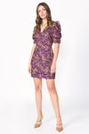 Orchid puff sleeve dress