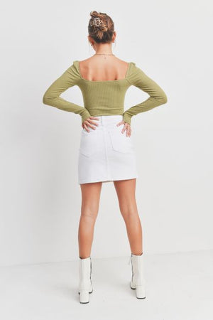 Retro white mini skirt