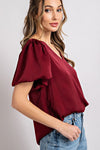 Smooth as silk puff sleeve blouse