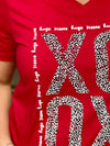XOXO red CREW neck tee