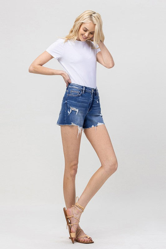 Vervet distressed mom shorts