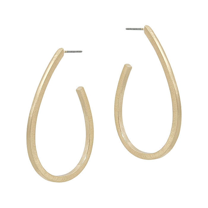 Oval hoop drop earrings