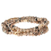 Stone Duo Wrap Bracelet/Necklace - Rhodonite & Pyrite