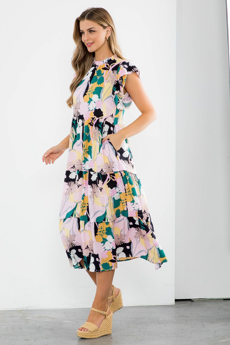 Butterfly tiered maxi