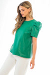 Green pleather top