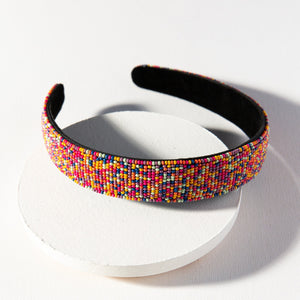 Bright confetti beaded headband