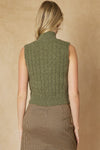 Cable knit sleeveless sweater