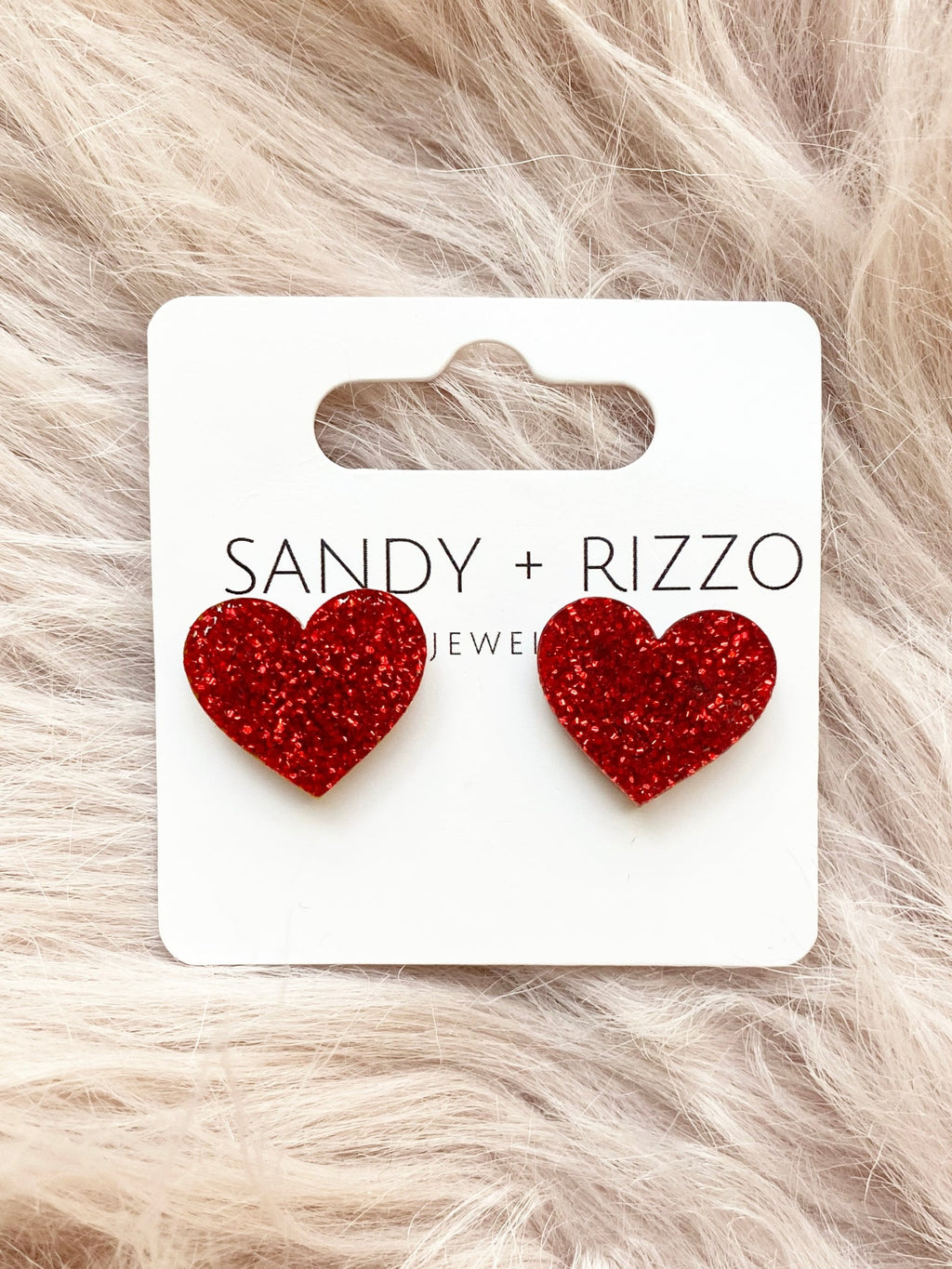 Classic heart stud earrings