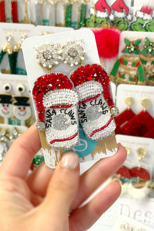 Santa Claws beaded earrings